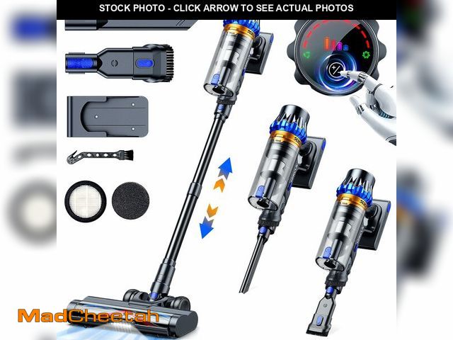 Lot 74-13547517 - QikCln 450W 45Kpa Cordless Vacuum Cleaner, Powerful Lightweight Stick Vacuum with LED Headlights &am...