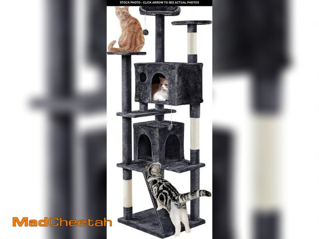 Lot 74-12096646 - Yaheetech Larget Cat Tree, 80in Multi-Level Cat Tower with Cat Scratching Posts, Double Cat Condo, P...