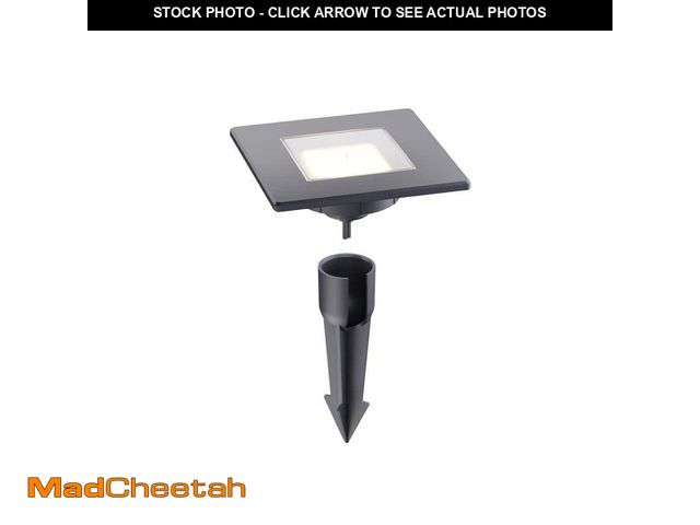 Lot 74-12557273 - Hampton Bay 150 Lumen Low Voltage Black Hardwired Integrated LED Square Outdoor InGround Stair Light...