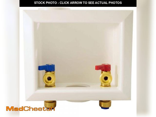 Lot 74-12463170 - Tectite 1/2 in. Brass Push-to-Connect x 3/4 in. Male Hose Thread Washing Machine Outlet Box - UNUSED