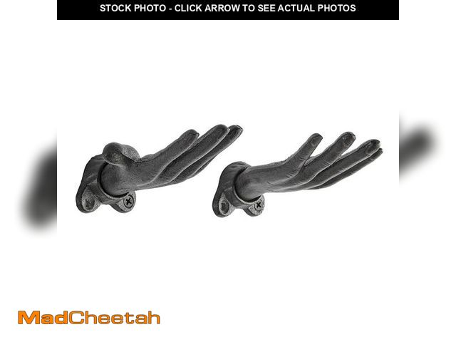 Lot 74-13541949 - Danya B. "Palms Up Dark Brown Cast Iron Wall Mount Hook Set (Set of 2), Entryway Hooks or Unique Roo...