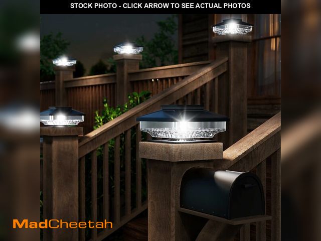 Lot 74-12968836 - 8 Pack Solar Post Cap Lights Outdoor,[NOT Hollow Post],4x4 High Brightness Waterproof Solar Powered ...