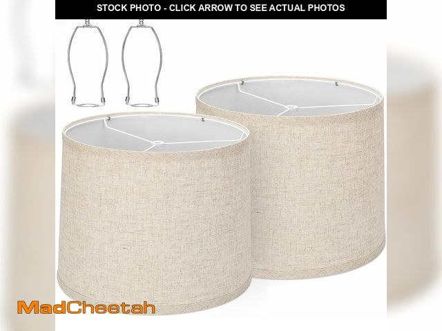 Lot 74-14598016 - drum lamp shades Set of 2 for table lamps Ã¢â¬â 11.6" Top x 12.6" Bottom x 9.8" High, Qvtekn Medi...