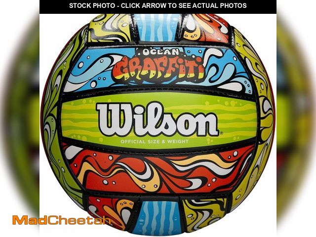 Lot 74-13042513 - WILSON Ocean Graffiti Outdoor Recreation Volleyball - Official Size, Green/Orange/Blue - UNUSED