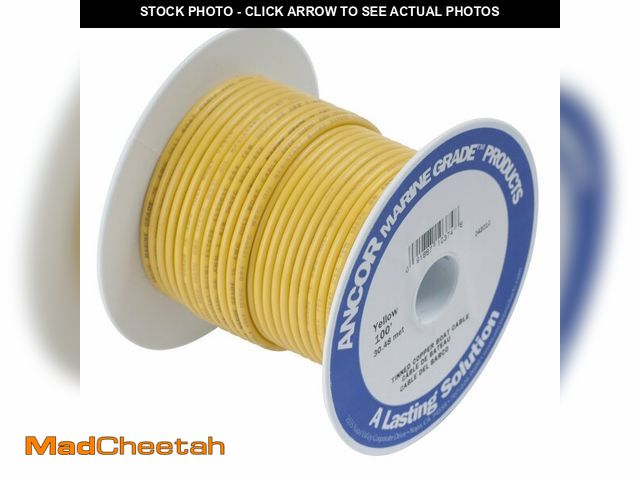 Lot 74-13712018 - Ancor Marine Grade Primary Wire and Battery Cable (Yellow, 100 Feet, 14 AWG), Model:105010 - UNUSED