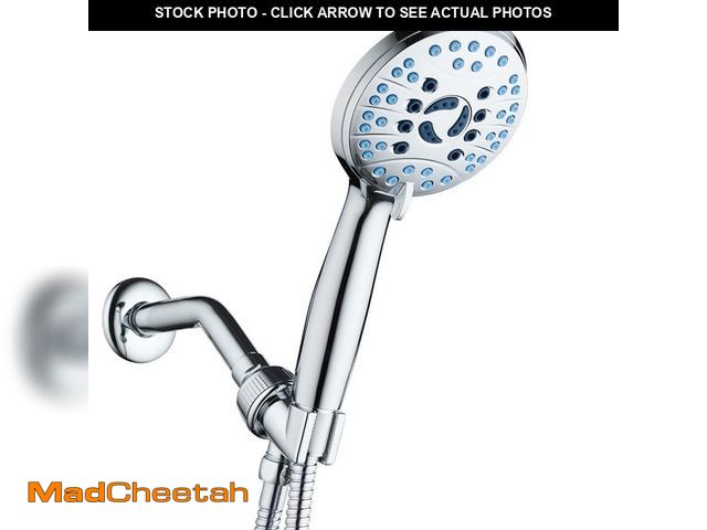 Lot 74-13051289 - Unbranded 8-Spray Patterns 2.5 GPM 4.5 in. Wall Mounted Dual Shower Head and Adjustable Pressure Han...