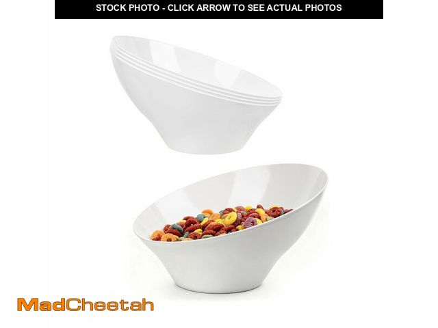 Lot 74-14206718 - BESTVIP 12 Pack 20oz Angled Disposable Serving Bowls - White Plastic Serving Bowls for Party, Party ...