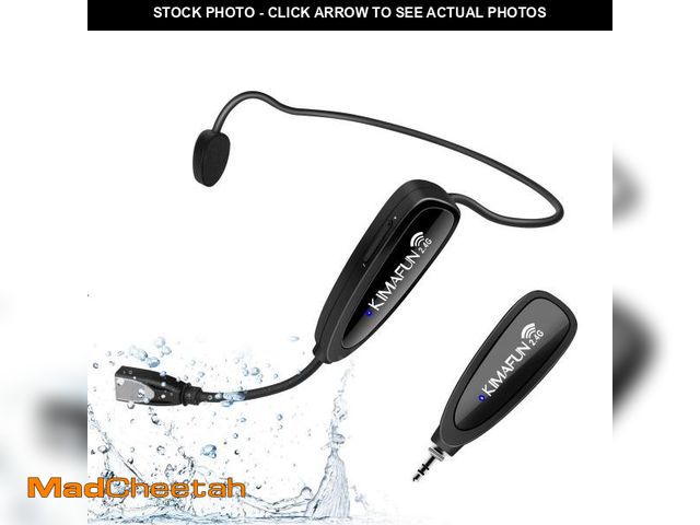 Lot 74-12308810 - KIMAFUN Headset Wireless Microphone System, No Need Bluetooth, Waterproof Head Mic for Fitness Instr...