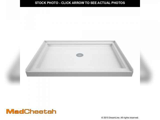 Lot 74-12146072 - DreamLine SlimLine 32 in. D x 48 in. W x 2 3/4 in. H Center Drain Single Threshold Shower Base in Wh...