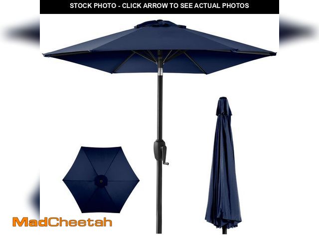 Lot 74-13766064 - Best Choice Products 7.5ft Heavy-Duty Round Outdoor Market Table Patio Umbrella w/Steel Pole, Push B...