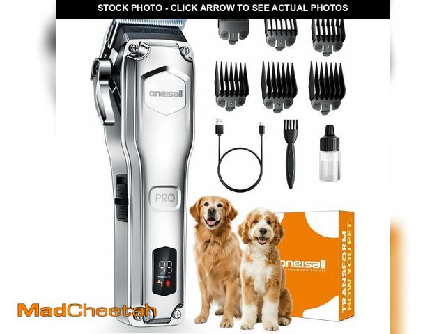 Lot 74-14151207 - oneisall Dog Clippers for Grooming Thick Hair,Low Noise Dogs Grooming Kit with Detachable Stainless ...