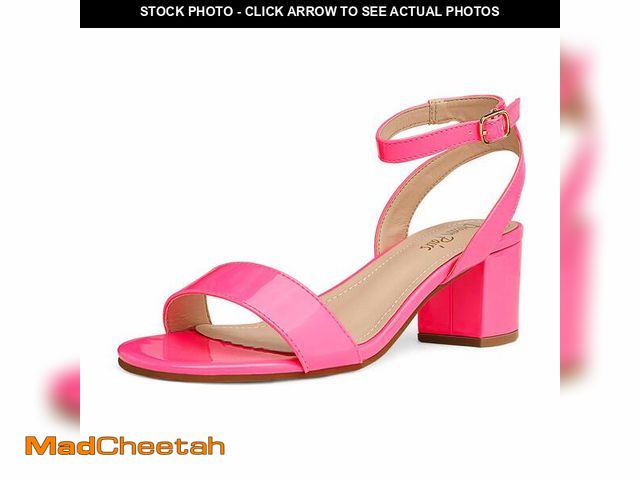 Lot 74-13714085 - DREAM PAIRS Women's Open Toe Ankle Strap Low Block Chunky Heels Sandals Party Dress Pumps Shoes,Size...