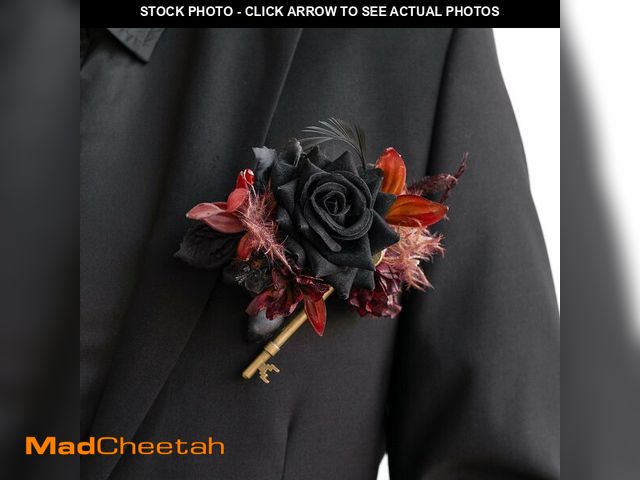 Lot 74-12974567 - Ling's moment Pocket Boutonniere Single, Boutonniere for Men Groom for Halloween Wedding, Prom, Home...