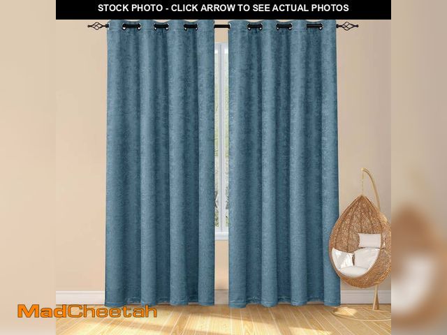 Lot 74-12549141 - Subrtex Thermal Insulated Grommet Blackout Curtains for Bedroom, Set of 2 Panels, 52"Ã95", Smoke Bl...