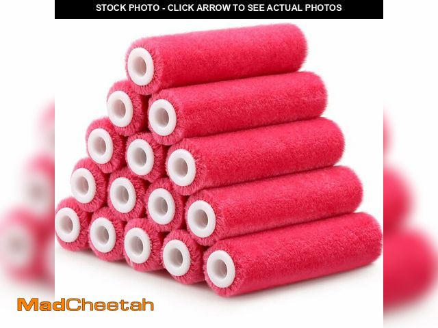 Lot 74-12714111 - Leumoi 24 Pack 4 Inch Mohair Mini Paint Roller Covers 3/16" Shedding Resistant Small Painting Roller...