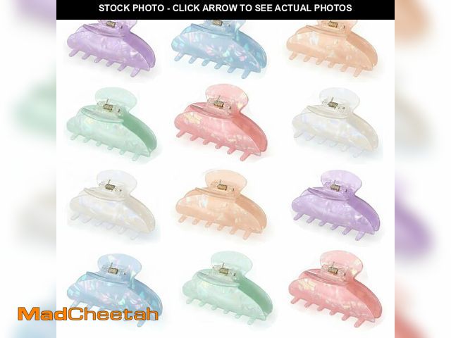Lot 74-14274618 - Yuxung 12 Pcs Large Acrylic Hair Claw Clips for Women Cute Non-slip Hold Jaw Clamps Bulk for Thick o...
