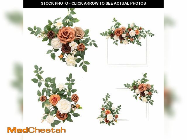 Lot 74-12714183 - Ling's Moment 2pcs Fall Wedding Artificial Floral Swag Welcome Sign Flowers Backdrop Garland Terraco...