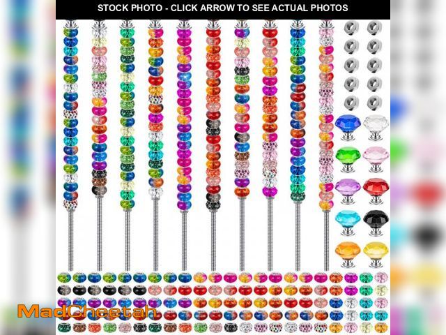 Lot 74-12302374 - 230 Pcs Beaded Garden Stakes, 12IN Fairy Wand Garden Stake Beads Kits with 200 Colorful Assortment R...