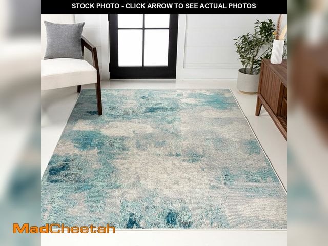 Lot 74-12544169 - JONATHAN Y Modern Abstract Vintage Cream/Blue Indoor Area Rug, 5x8, Contemporary POP, Transitional, ...