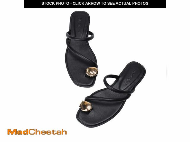 Lot 74-14432222 - Stratuxx Kaze Women's Toe Ring Flat Sandals Open Toe Loop Dressy Thong Sandals with Cushioned Insole...