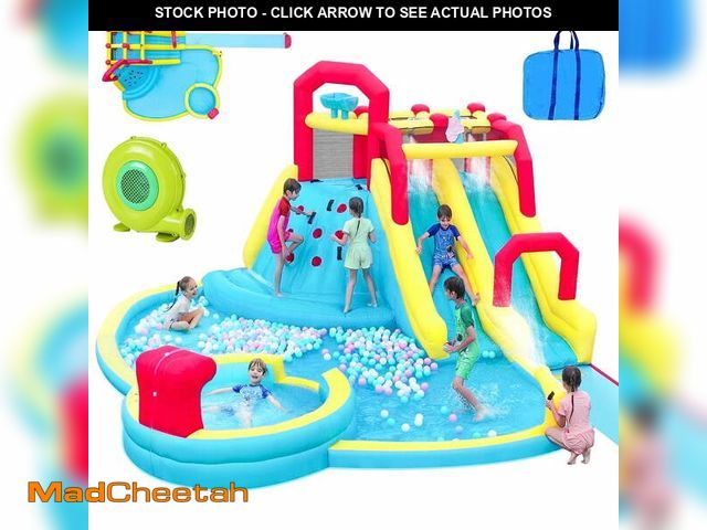 Lot 74-12549591 - (MISSING BLOWER,CARRY BAG) Neche 7 in 1 Large Inflatable Water Slide Bounce House ,220.4" x 102.3" x...