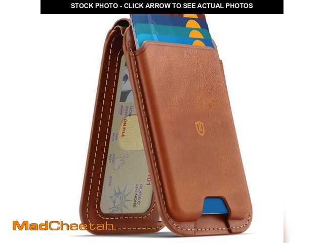 Lot 74-12442186 - SHIELDON Genuine Leather Card Holder for Phone, Strong Magnetic Wallet for MagSafe with Adjustable S...