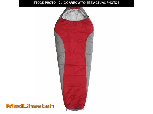 Lot 74-12858434 - Ozark Trail 10-Degree Cold Weather Mummy Sleeping Bag with Soft Liner, Red, 85"x33" - USED