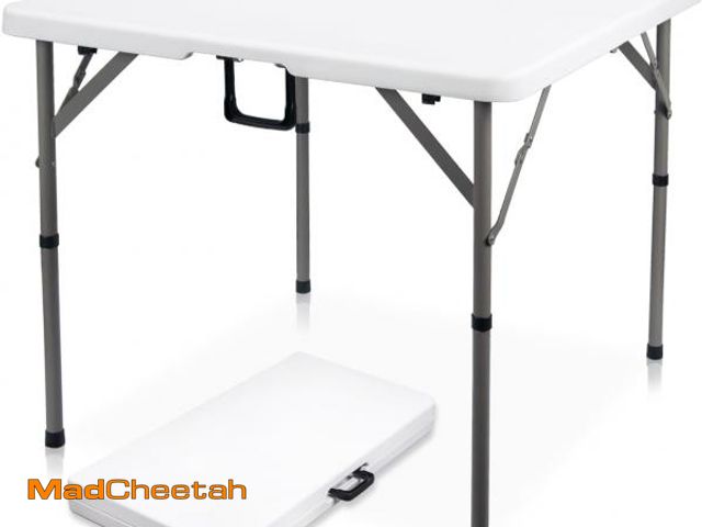 Lot 74-12508169 - Byliable 34" Square Folding Card Table, Fold-in-Half Utility Dining Portable Table Heavy Duty HDPE W...