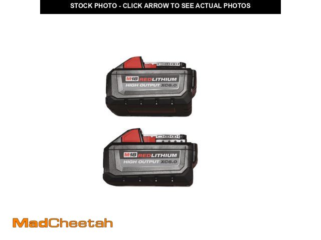 Lot 74-13102344 - Milwaukee 48-11-1862 M18 REDLITHIUM HIGH OUTPUT XC 6.0Ah Battery Pack (2pc) - UNUSED