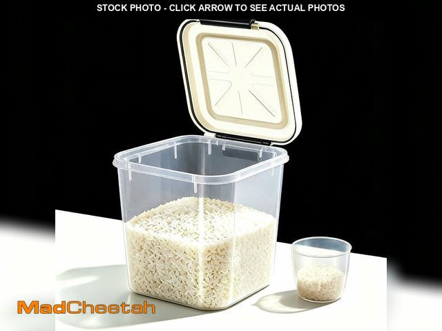 Lot 74-14599544 - LivLab Rice Container - Flour Rice Dispenser 20lbs/10kg/10.6qt Food Grain Cereal Bins Pet Food Stora...