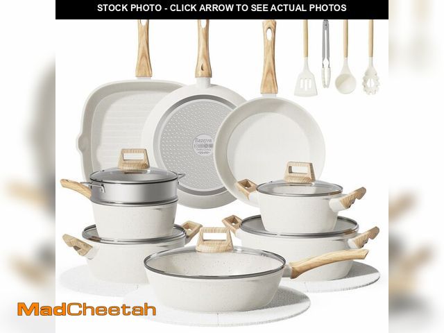 Lot 74-14136924 - 24Pcs Pots and Pans Set Non Stick, Ceramic Cookware w/ Titanium - UNUSED