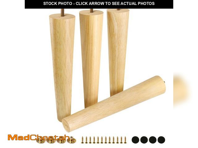 Lot 74-14208717 - FoDau770 Rubber Wood Furniture Legs 12 Inches, Straight Tapered Wood Feet Mid Century Sofa Legs Set ...