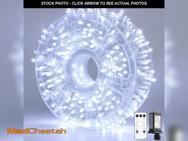 Lot 74-14210099 - JMEXSUSS 132 ft 400 LED White Christmas Lights Indoor Outdoor Waterproof, 8 Modes White String Light...