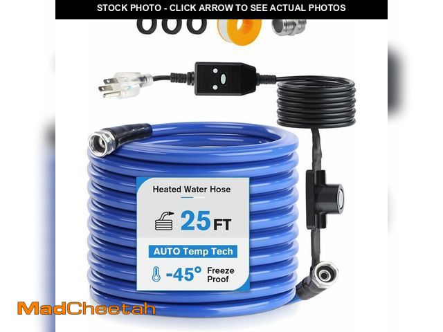 Lot 74-13698063 - Heated Water Hose for RV 100FT x 5/8", -45 degreeF Anti-Freeze Drinking Water Hose with Auto Thermos...