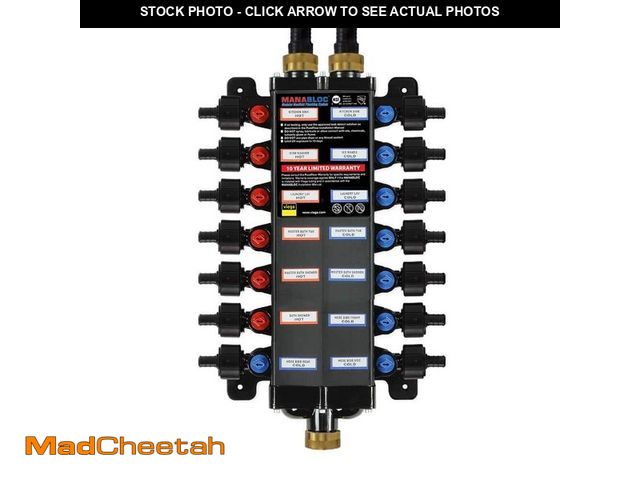 Lot 74-12783910 - ManaBloc 1/2 in. x 14 port Polymer Distribution Manifold (6 hot/8 cold) - UNUSED