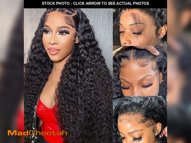 Lot 74-12599557 - 250% Density 13x6 HD Transparent Deep Wave Lace Front Wigs Human Hair for Women Glueless Deep Curly ...