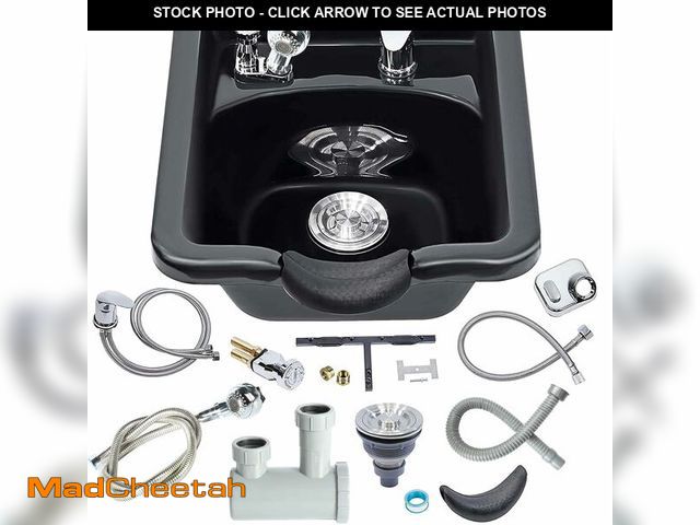Lot 74-13564386 - Toriexon Shampoo Bowl for Salons, Black ABS Plastic Shampoo Sink for Home, Easy to Clean and Install...