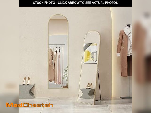 Lot 74-13072344 - Arched Mirror Full Length, Upgraded 16"x59" Body Wall Mirrors with Shatter-Proof Glass, Floor Standi...