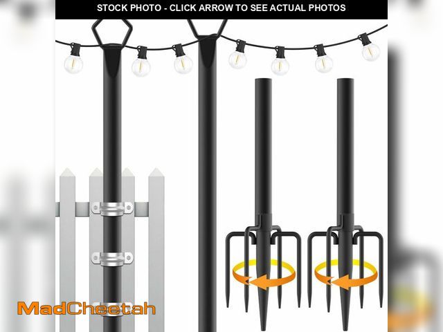 Lot 74-14383269 - Mutovlin 2 Pack String Light Poles,10 Ft Light Poles for Outside String Lights,Outdoor Lights Pole w...