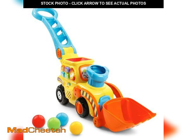 Lot 74-13044406 - VTech Pop-a-Balls Push and Pop Bulldozer, Yellow - UNUSED
