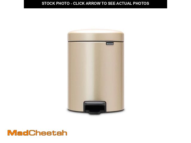 Lot 74-12584560 - Brabantia NewIcon 1.3 gal. Champagne Steel Step-On Trash Can - UNUSED