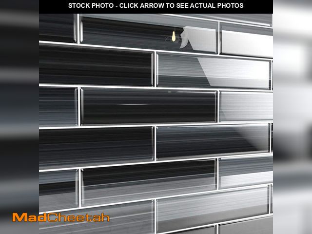 Lot 74-12870593 - Bodesi Late Night 3 in. x 12 in. Glass Tile for Kitchen Backsplash and Showers (10 sq. ft./per Box) ...