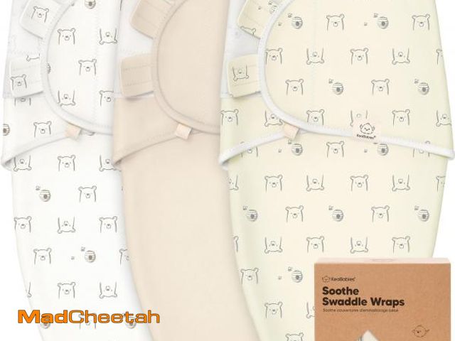 Lot 74-12322718 - 3-Pack Organic Baby Swaddle Sleep Sacks - Swaddles for Newborns, Infant 0-3 Months, Baby Girls, Boys...