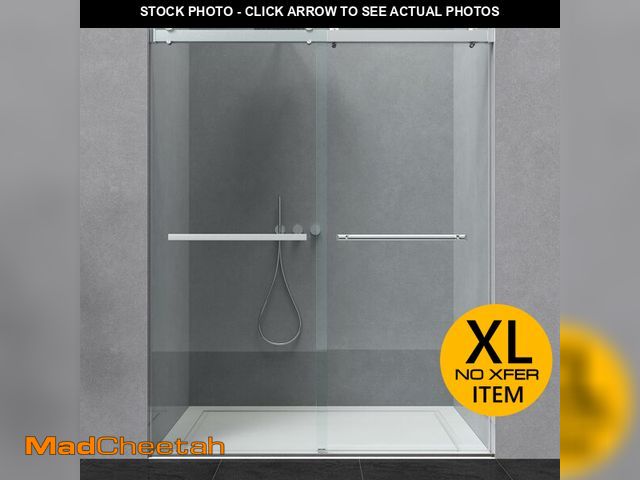 Lot 74-13638444 - ENSO SENKA 56-60Ã¢â¬Â x 76Ã¢â¬Â Frameless Shower Door, 5/16" (8mm) Clear SGCC Tempered Glass, Ba...