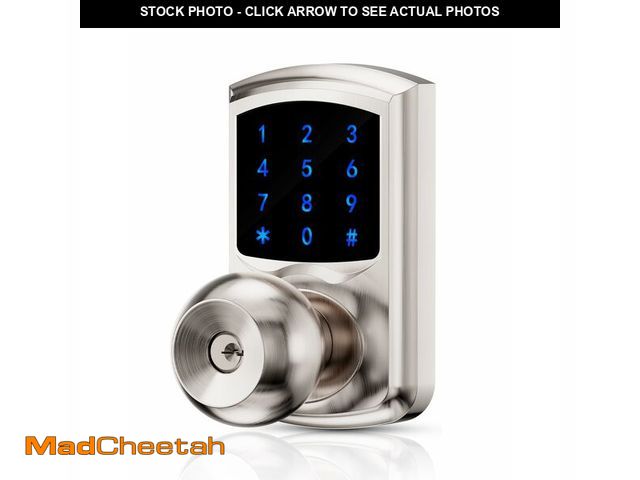 Lot 74-12603610 - Hidalife Keyless Entry Door Lock with Code, Keypad Door Lock with Handle, Touchscreen Digital Lock w...