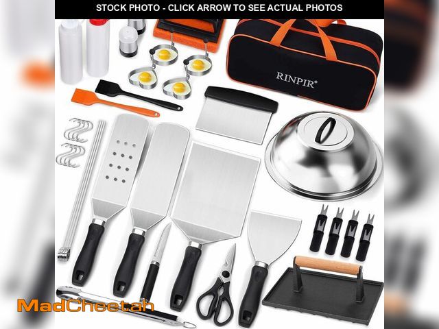 Lot 74-13964952 - RINPIR 42pcs Griddle Accessories Kit for Blackstone, Flat Top Grill Spatula Set with Enlarged Spatul...