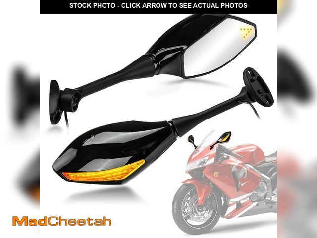 Lot 74-12441244 - PSLER Motorcycle Rear View Mirrors with LED Light for CBR600RR F4 F4I and for most Sport Bike Rear M...