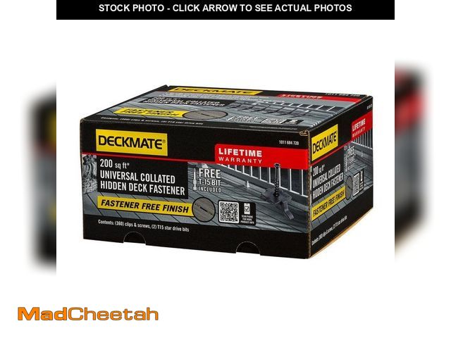 Lot 74-12775982 - DECKMATE 360-Pack 200 sq ft. Black Collated Universal Hidden Deck Fasteners for Grooved Decking - UN...