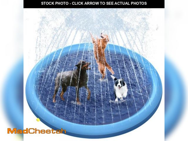 Lot 74-12120099 - Raxurt Splash Pad, 67in Anti-Slip Splash Pad for Kids Dogs 0.58mm Thickened Dog Pool Splash Sprinkle...