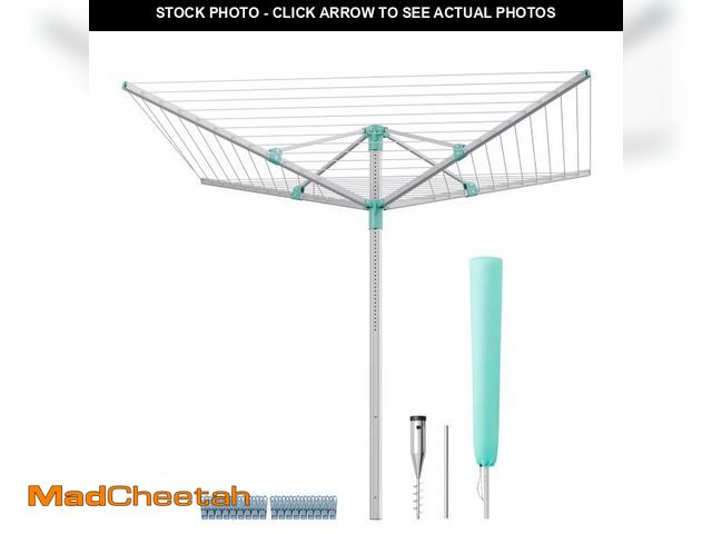 Lot 74-12160602 - SONGMICS Umbrella Drying Rack, Retractable Outdoor Drying Rack, Height Adjustable, 164 ft Long Cloth...